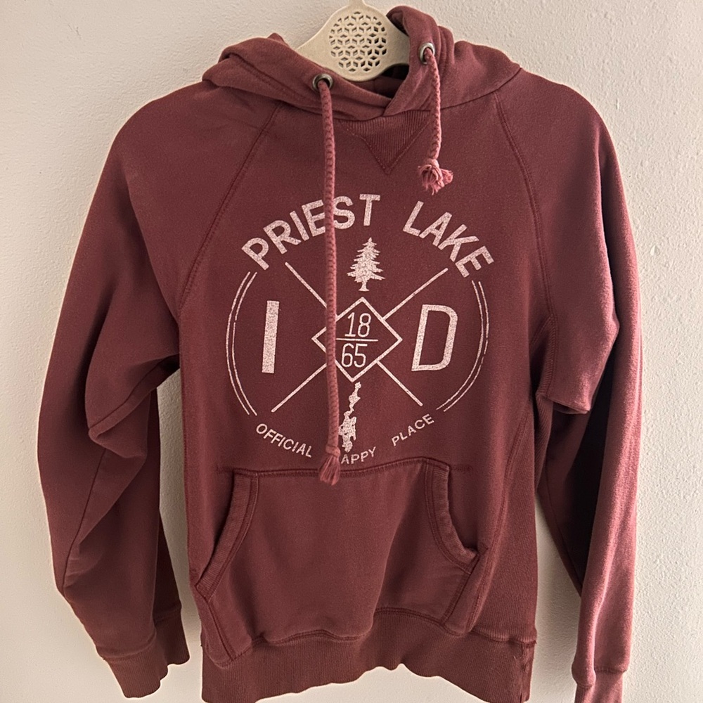Priest Lake Maroon Hoodie
